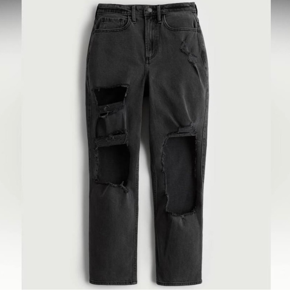 7 Short Hollister Distressed Curvy Ultra High-Rise Vintage Straight Jeans